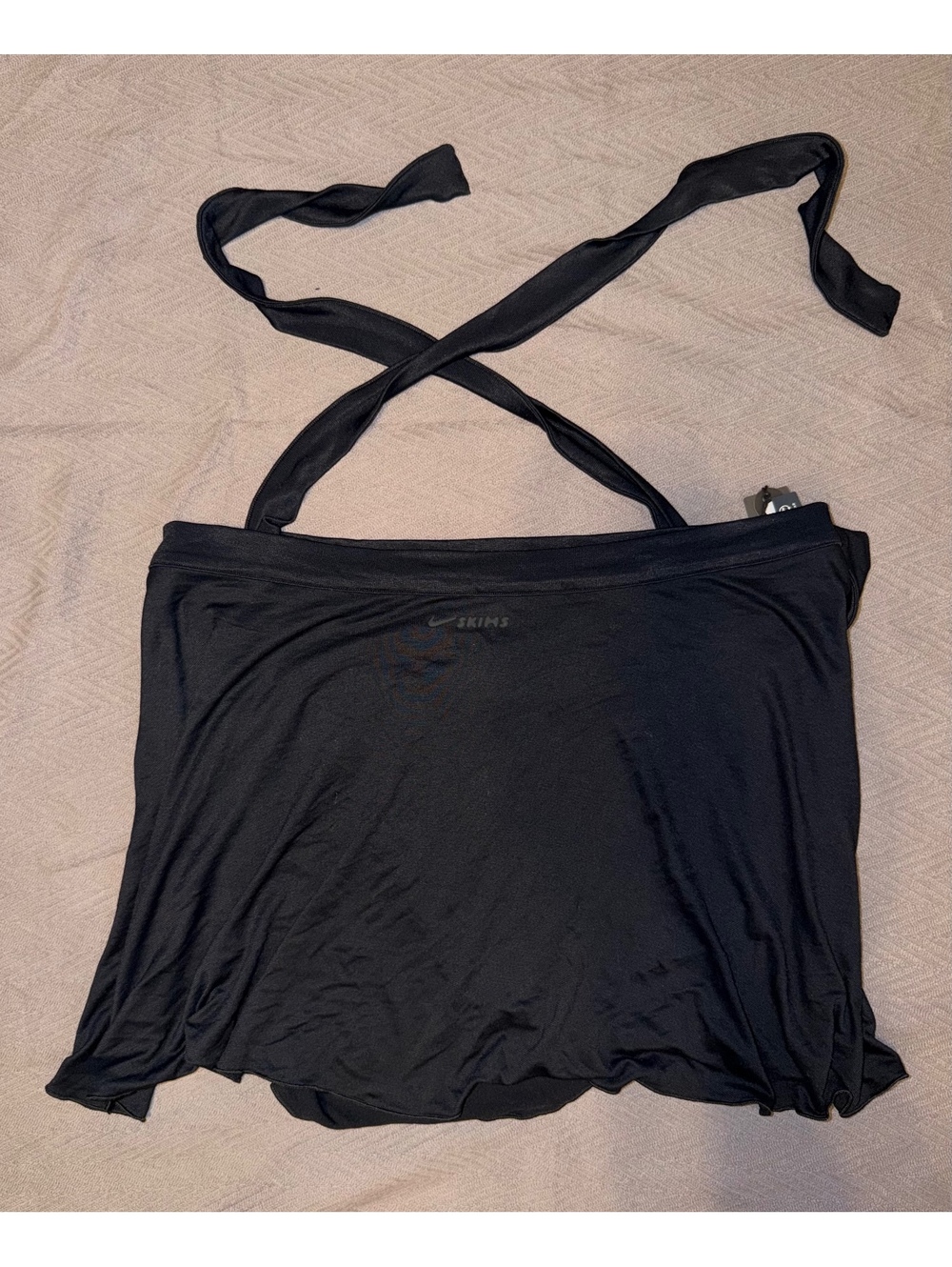Skims Stretch Knit Wrap Skirt in Obsidian, Size XL